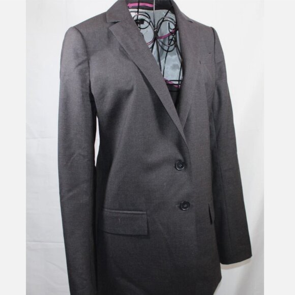 Ann Taylor Black Blazer Suit Jacket Sz 6 Virgin Wool Fabric Button Front - Picture 1 of 8